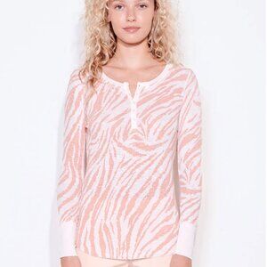 Sundry Zebra  Print Henley